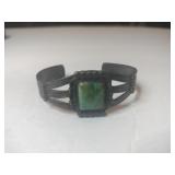 Silver turquoise cuff bracelet unmarked.   .780oz
