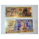 Gold foil plated novelty notes