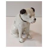 Modern cast iron black / white dog Bank