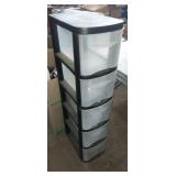 5 drawer plastic storage tower 40x10x15