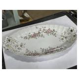 Antique oval porcelain serving dish marked CT