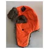 Faux fur lined trapperï¿½s hat with ear flaps