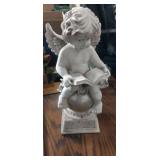Plaster garden angle statue 18in