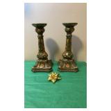 Vintage Chinese Candle holders 11 inch unique