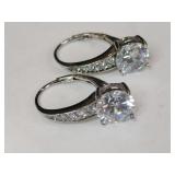 Silver earrings clear Stone Marked 925 .120oz