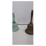 Fenton hand painted and signed glass bell 3in and