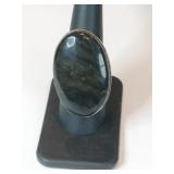 Natural stone silver ring marked 925  size 7.5