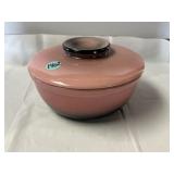 Hull Pottery pink and black ombre lidded