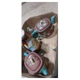 Oriental tea pots and vase