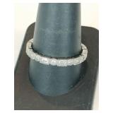 Silver ring clear stone marked 925 size 10