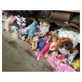 Vintage rubber and porcelain dolls and clothing