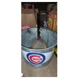 Galvanized cubs ash bucket with ash scoops