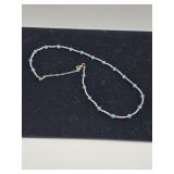 Silver and Glass Beaded 16" Necklace marked 925 6