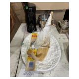 Coffee maker, ice bucket, corn cutter, platter,