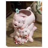 vintage Papel Stack of 3 Pink Pigs coffee mug