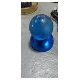 Globe glass paperweight with base