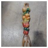 Mcm plastic fork and veggie wall hanging 17in