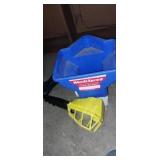 Handi spred,  seed spreader and corded drop light