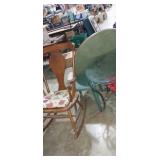 Glass top metal frame oval side table , wooden