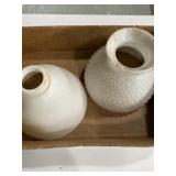 Two 8ï¿½ milk glass globes