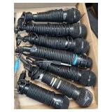 Flat of wired microphones