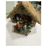 Nativity set and other holiday decorations