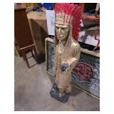 Concrete Cigar Store Indian  He has some damage