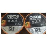 Case of 12 dannon oikos triple zero peach yogurt