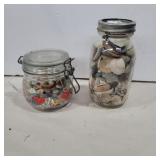 Jar of buttons and shells