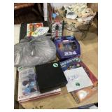 Pez dispensers, guitar picks, toys, puzzle, and