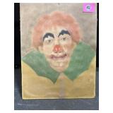 Original clown painting signed V.A. Sanders,