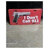 Firearm novelty license plate