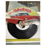 The fabulous 50s card stock sign with plastic