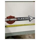 Modern cast-iron Harley Davidson parking sign