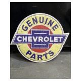 Genuine Chevrolet parts embossed metal sign 15 x