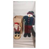18in animated santa , and snowman figure