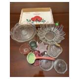 Mixed Vintage Glassware Lot Pressed Glass, Dishes