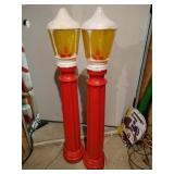2 blow mold. Porch lanterns 40 in tall lighted