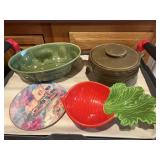 Hager and Assorted Ceramic Serving Dishes Lot