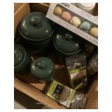 Four ceramic kitchen canister, set with lids,