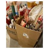 2 boxes full of holiday, wrapping paper, holiday,