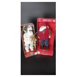 Musical rowdy, Santa and jazzy Santa 14in