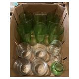 vintage Anchor Hocking Park Avenue green ribbed