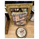 Assorted Wall Decor lot mirror picture and clock
