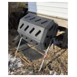 FCMP Outdoor dual-chamber tumbling composter.