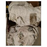 2 bedspread one with cats w/ ruffles one flowered
