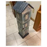 Wooden flower shop house style cubby with