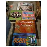Upwords, trivia pursuit ,scene it ?, experts