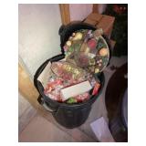 Can full of holiday decor