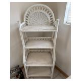 White Wicker Plant Stand / Shelving Unit ï¿½